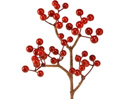 Helderrode bessentakken – Ideaal voor feestelijke decoraties, 30 cm –