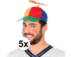 Helikopterpet met gekleurde propeller - 5x - voor volwassenen - polyester