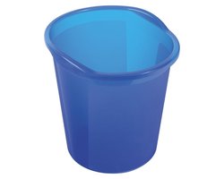 HELIT Afvalbak - 13 liter - Kunststof - Blauw transparant - dxh 280x300 mm