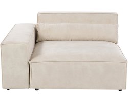 HELLNAR - Hoekmodule - Lichtbeige - Rechtszijdig - Fluweel