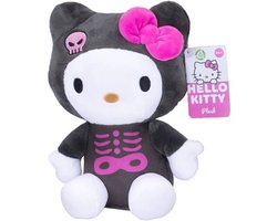 Hello Kitty (Zwart/Roze) Halloween Pluche Knuffel 25 cm - Speelgoed Knuffels voor Kinderen Meisjes - Kat Cat Kitten Plush Toy - Melody, Kuromi, Hello Kitty