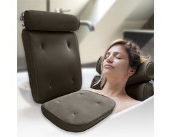 HelloBath® - Luxe Badkussen (afritsbaar) - Kussen voor in bad - Nek- en rugondersteuning in bad - Badzitje - Incl. Waszak - Zwart