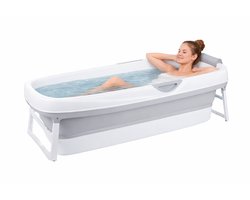 HelloBath® Opvouwbaar bad - XXL Goliath (Basic) - Steel Grey - 157cm - Inklapbaar bad - Zitbad voor volwassenen - Bath Bucket
