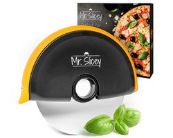Helperfect Pizzasnijder Mr. Slicey - Extra Makkelijk Snijden van Pizza - Roestvrijstalen Pizzames met Rubberen Veiligheidsgrip
