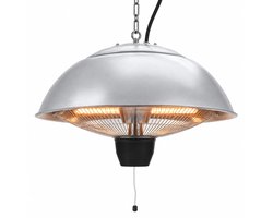 HEM Hangende Terrasverwarmer 1500 W - Halogeen - Elektrische Heater - Zilver