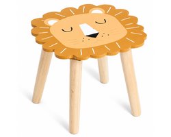 HEM houten kinderstoel leeuw - 28 x 27 cm - Met microvezeldoekje
