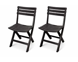 HEM Inklapbare Tuinstoelen Set van 2 Antraciet – Opvouwbare Kunststof Tuinstoel – Balkon Stoel – Camping Stoel – Terras Stoelen – 120 kg Belastbaar