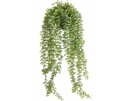 HEM Kunst Hangplant 60 cm - Onderhoudsvrije Groene Hangplant in Pot - Realistische Kunstplant voor Binnen met Pot en Ophangsysteem - Balkon & Badkamer