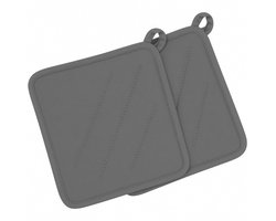 HEM Pannenlappen Donkergrijs – Groot Formaat – 100% Katoen – Gevoerd met Polyester – Hittebestendig tot 250°C – Set van 2 – Keukenaccessoires