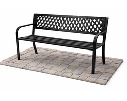 HEM Stalen Tuinbank Zwart 119x50x75 cm - Buitenbank - Parkbank - Weerbestendig - 220 kg draagvermogen