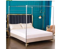 Hemelbed Frame - Bed Canopy Frame - Slaapkamer Decoratie - Roestvrij Staal - Full - Zilver