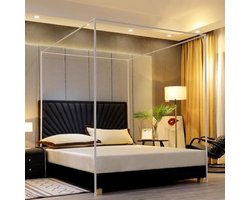 Hemelbed Frame - Bed Canopy - Slaapkamer Decor - Verstelbare Maten - 22mm Kolom - Wit