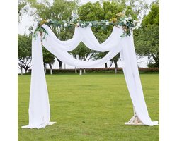 Hemelbed, gordijnen, wit, tule stof, per meter, transparant, dwarsophanging gordijn voor woonkamer, raam, decoratie, dwarsophanging, vrije hand decoratie voor bruiloftsboog en trouwbogen, 1