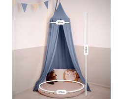 Hemelbed Kinderkamer Baldakijn | 100% Katoen Mousseline | Handgemaakt | 12 Kleuren | Babykamer Decoratie Gordijn