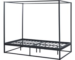 Hemelbed Kristianstad met bedbodem 120x200 cm zwart
