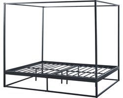 Hemelbed Kristianstad met bedbodem 160x200 cm zwart
