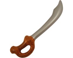 Henbrandt - Opblaasbaar Piraten zwaard met Bruine Handvat - Groot Formaat van 60 Cm - Opblaasfiguur Piratenzwaard - Feestartikel en Kostuumaccessoire voor Piraat