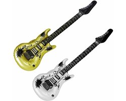 Henbrandt Opblaasbare muziekinstrument gitaren - 2x stuks goud/zwart 106 cm