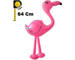 Henbrandt - Opblaasbare Roze Flamingo - 64 Cm - Feestartikel - Leuk voor decoratie of bij het zwembad - Opblaasdier Flamingo's - Opblaasfiguur - Strand & Zwembad Opblaasartikel