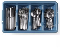 HENDI 200-delige bestekset met blauwe bestekbak 525 x 300 x 95 mm inclusief messen vorken lepels