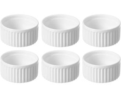 Hendi Bakblik Set, 6 stuks, Porselein, bestand tegen 600°C, 120 x 55 mm