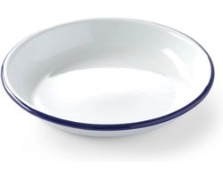 HENDI Diep bord – 200 mm – wit met blauwe rand – stapelbaar – oven- en vaatwasmachinebestendig