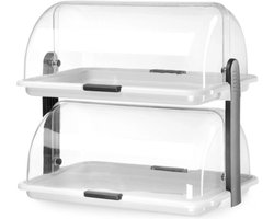 HENDI Dubbele roltop-presentatie – transparant – 380x260x x(H)355mm – vaatwasmachinebestendig