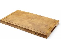 HENDI Eikenhouten serveerplank – eindnerf – met handgrepen – 530x325x35 mm – dubbelzijdig