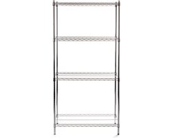 HENDI Extra stevig opbergrek – 4 verstelbare schappen – 910x455x1830 mm – verchroomd ijzer