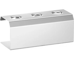 HENDI IJshoornstandaard – roestvrij staal – vaatwasserbestendig – 3 hoorntjes – 200x95x85 mm