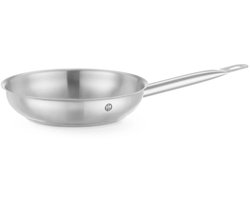 HENDI Koekenpan - aluminium en roestvast staal 18/0 - sandwichbodem, voor bakken en braden, inductiegeschikt - 20 cm x 4,5 cm - zilver - alle warmtebronnen
