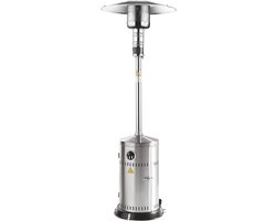 HENDI Krachtige terrasverwarmer – 12,5kW – ⌀770x(H)2200mm – roestvrij staal – met wieltjes en omvalbeveiliging