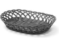 HENDI Ovale geweven mand – vaatwasmachinebestendig – polypropyleen – zwart – 320x230x55 mm