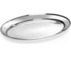 HENDI Ovale metalen schotel – roestvast staal – vaatwasmachinebestendig – 350x240 mm