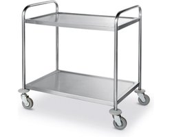 HENDI Serveerwagen – Roestvast staal – Geluiddempend – 2 bladen – 905x585x945 mm