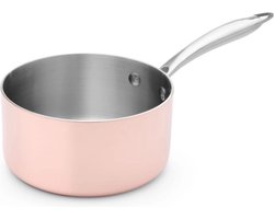 HENDI Stijlvolle koperen steelpan – 1,5L – 3-ply constructie – Ø160 mm – zonder deksel