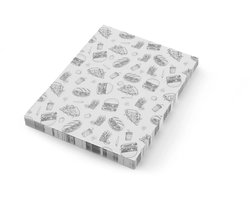 HENDI Vetbestendig papier - fast-food patroon - zwart-wit - 200x250mm - 500 stuks