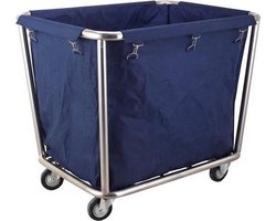 Hendi Wasgoed trolley - stalen frame - afneembare waszak - 4 wielen - 900x650x850mm