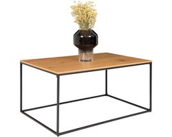 Hendriks | Vita Koffietafel | Zwart frame | Spaanplaat en melamine folie | 90x60x45 cm | salontafel | salontafel industrieel | koffietafel | tafeltje | laag bijzettafeltje | Wood Selections
