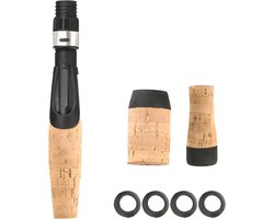 Hengel Handvat Kit - Reparatieset Hengel - Hengel Bouwen - Kurk en Metaal - 4 Delen - Houtkleurig