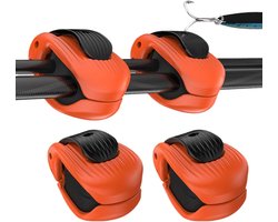 Hengelclips - Hengelhouders - Visuitrusting Beheer - Veilig Haak Systeem - 4 Stuks - Oranje Zwart
