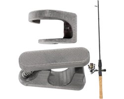 Hengelhouder - Vishengel standaard - Ruimtebesparend opbergen - Snelle vergrendeling - 65 x 85 x 65 cm - Zwart