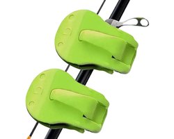 Hengelhouder - Visstaaf Clips - Vissen Organiseren - Antislip Schuim Klem - 2 Stuks - Groen