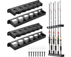 Hengelstandaard Muurhouder voor 6 Hengels - Ruimtebesparend Wand- en Plafondmontage - ABS & EVA-schuim