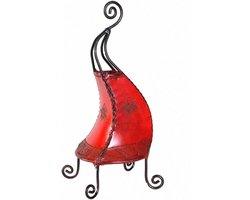 Henna Oosterse Lamp - Tafellamp Staande Lamp - Sfeerverlichting Creëren - Traditioneel Marokkaans Kunsthandwerk - 40 cm - Rood