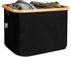 Hennez Laundry Basket Opbergmand 40L zonder deksel - Ikea plank geschikt Laundry Collector - Laundry Bag Rectangular Oxford Fabric and Bamboo Laundry Basket Foldable