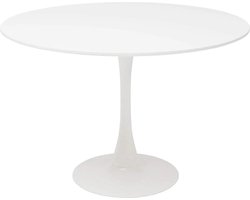 Hennova Eettafel - Eettafel rond - Meubels - Kleine balkontafel - Keukentafel - Rond - Moderne stijl - Wit - 110 cm