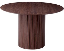 Hennova Eettafel - Keukentafel - Eettafel rond - Scandinavische stijl - Geschikt voor 4 tot 6 personen - Draagvermogen 60kg - Massief hout - Donkerbruin - Diameter 120cm