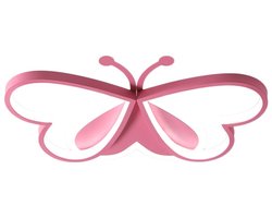 Hennova Plafondlamp - Kinderkamer lamp - Slaapkamer lamp - Vlinder lamp - Meisjes - LED - 3 Verschillende lichtstanden - Roze - 50 x 36 x 6 cm (l x b x h)