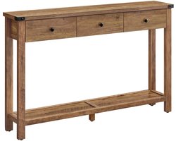Hennova Sidetable - Dressoir - Bijzettafel - Consoletafel - Met 3 lades - Met plank - Hout - Bruin - 24 x 120 x 76 cm